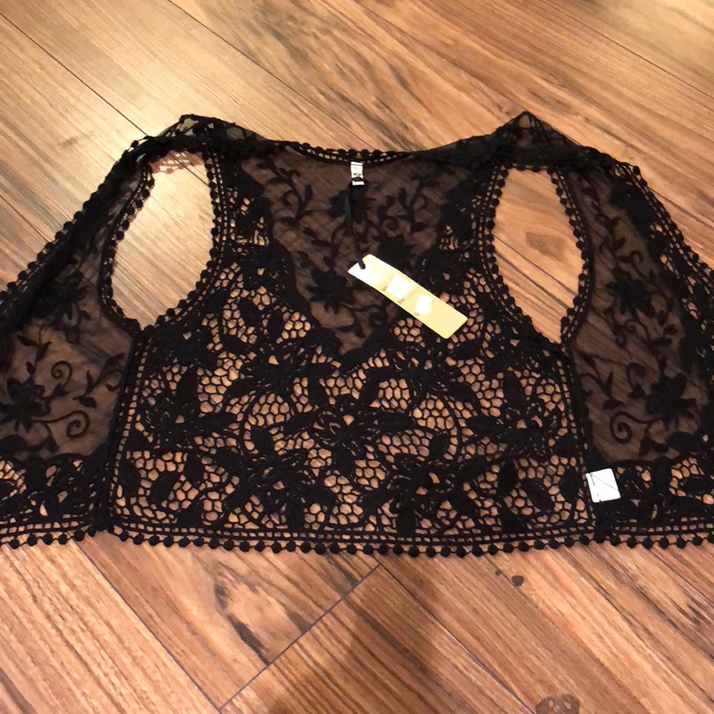 Crocheted black vest never been worn